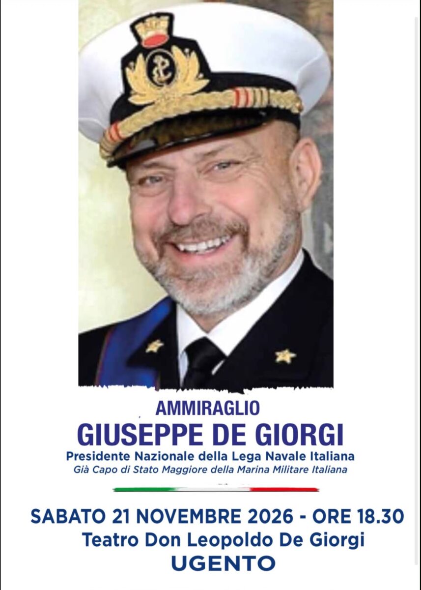 Ugento guarda al Mediterraneo: il 21 novembre un incontro sulle sfide strategiche dell’Italia Ugento guarda al Mediterraneo: il 21 novembre un incontro sulle sfide strategiche dell’Italia